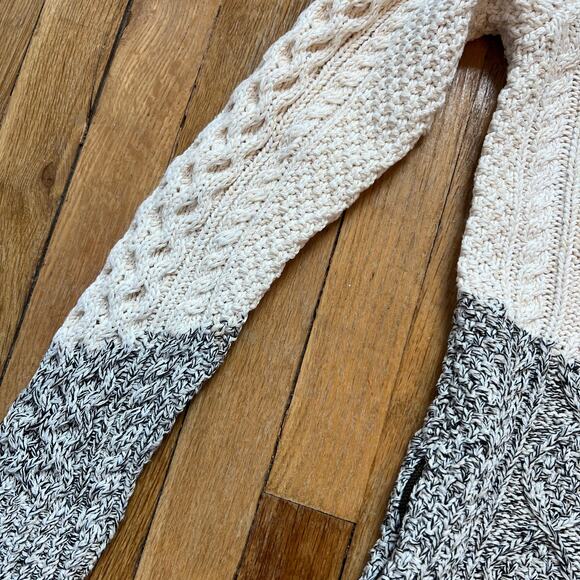 L.L. Bean Signature Fisherman Sweater Cable Knit Side Zippers Tri Color Size XXS - Picture 5 of 13